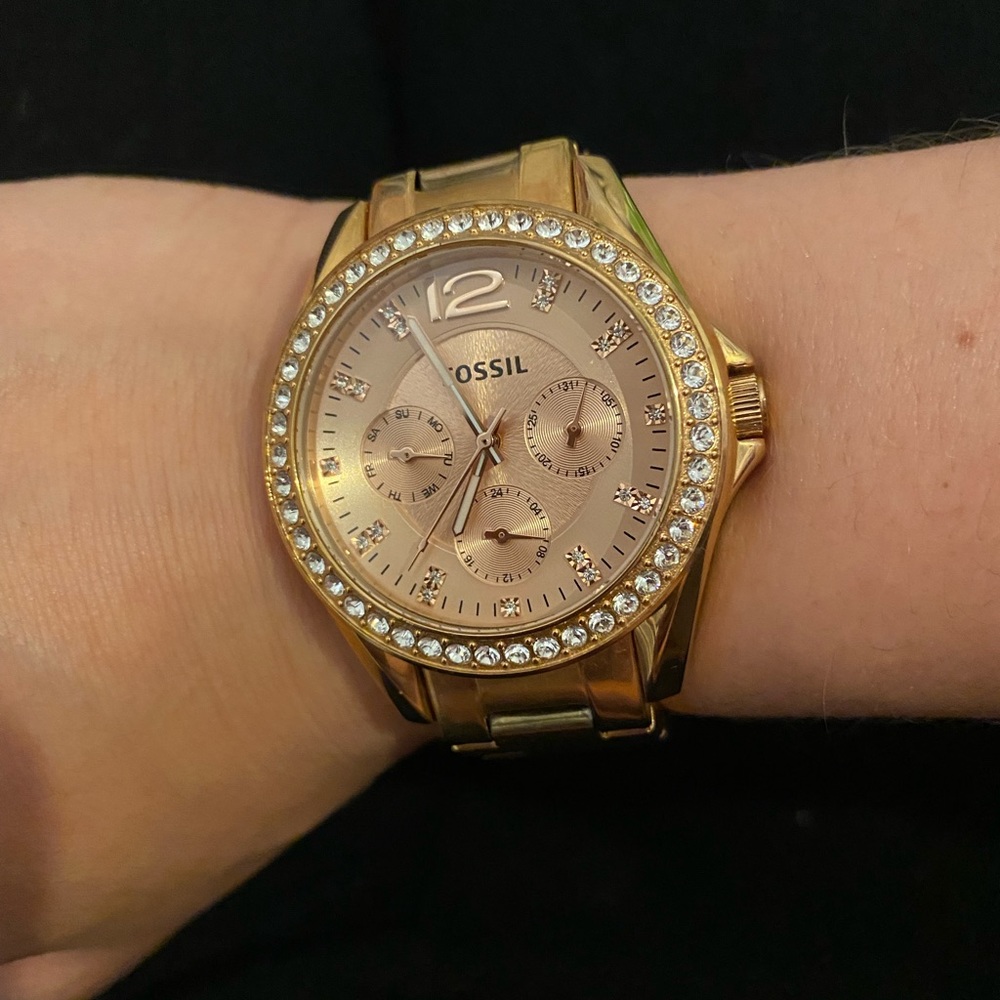 Fossil Crystal-Accented Multifunction Watch - image 2